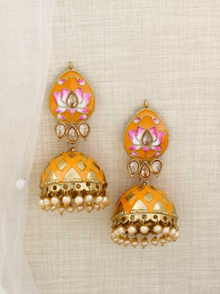 Mustard Rudra Jhumkis - Bling Bag