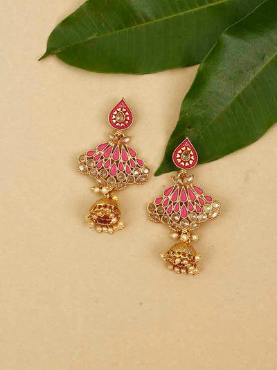 earrings - Bling Bag Magenta Nitara Jhumki Earrings