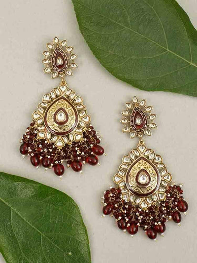 earrings - Bling Bag Maroon Aaritra Designer Earrings