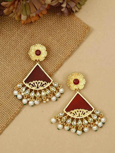 earrings - Bling Bag Maroon Anupa Dangler Earrings