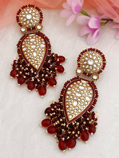 Maroon Chaitali Designer Earrings - Bling Bag