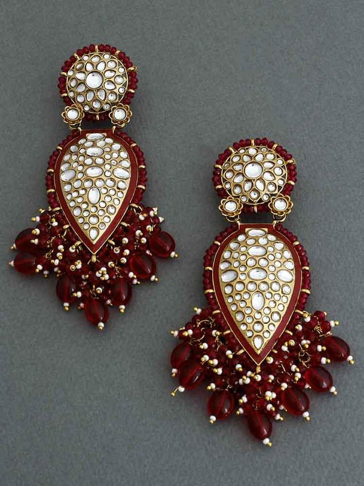 Maroon Chaitali Designer Earrings - Bling Bag