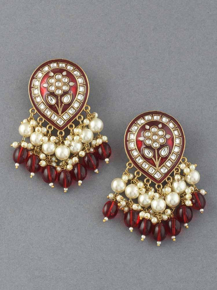 Maroon Charmi Designer Earrings - Bling Bag
