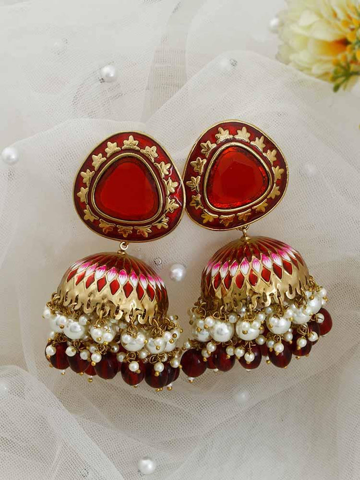 Maroon Chetaki Jhumkis - Bling Bag