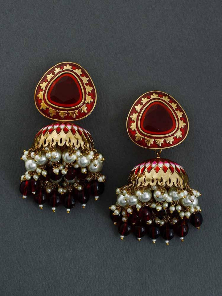 Maroon Chetaki Jhumkis - Bling Bag