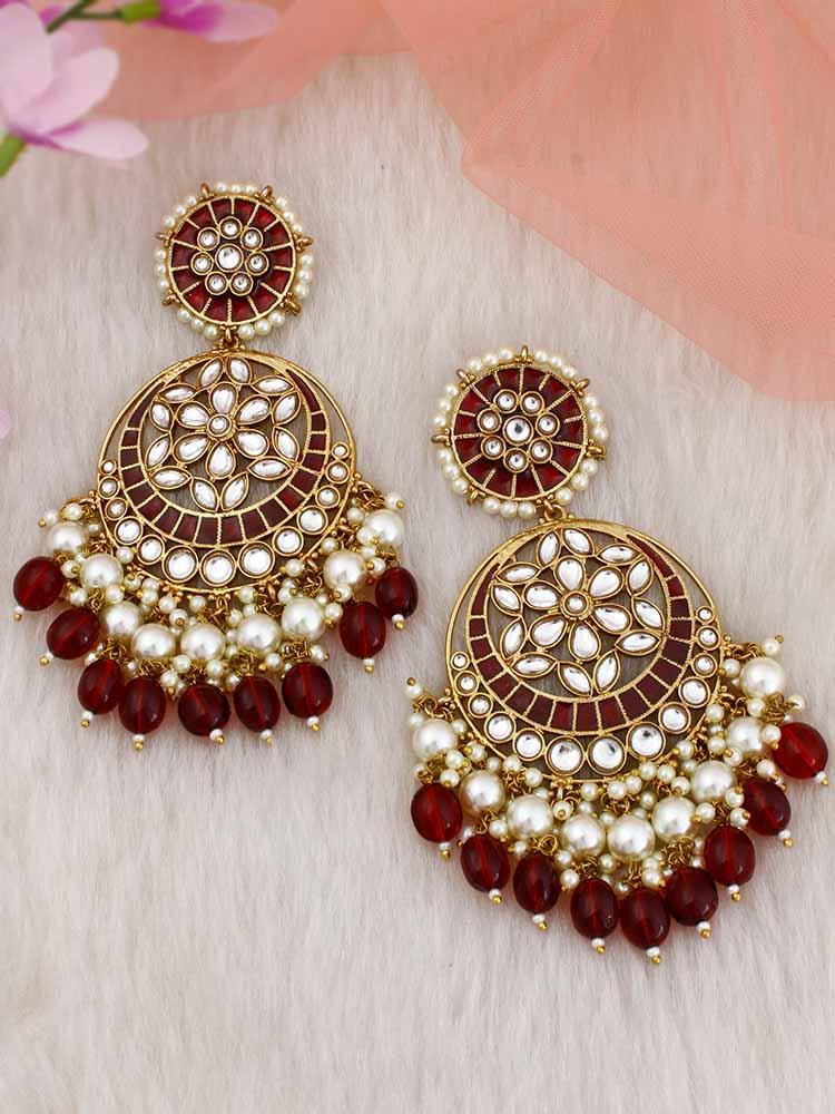Maroon Deepika Chandbalis - Bling Bag