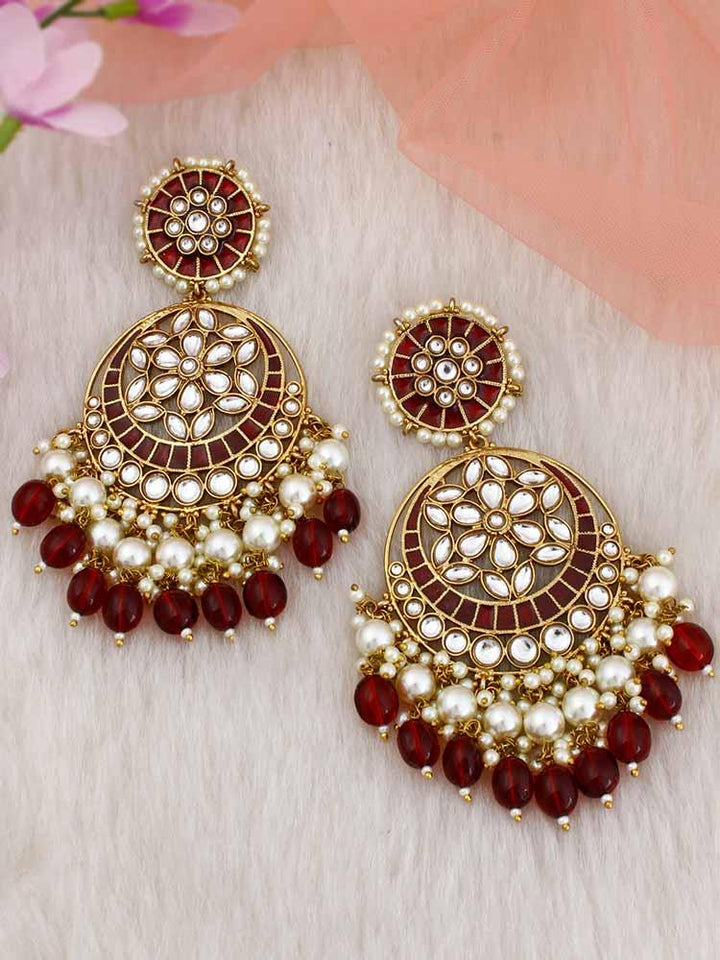 Maroon Deepika Chandbalis - Bling Bag