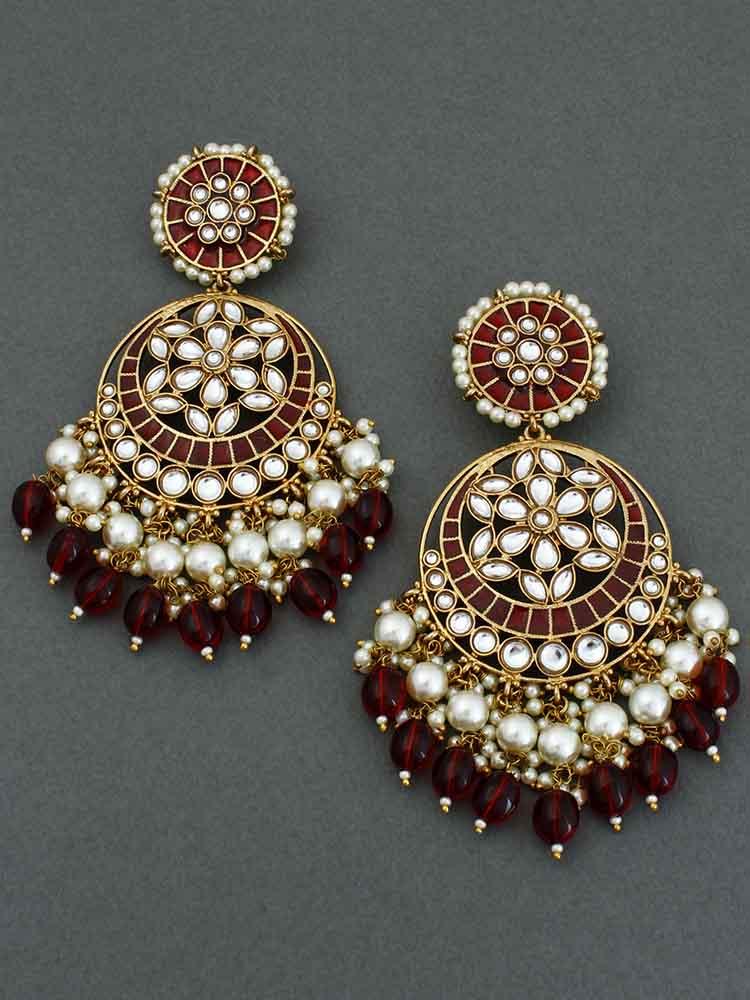 Maroon Deepika Chandbalis - Bling Bag