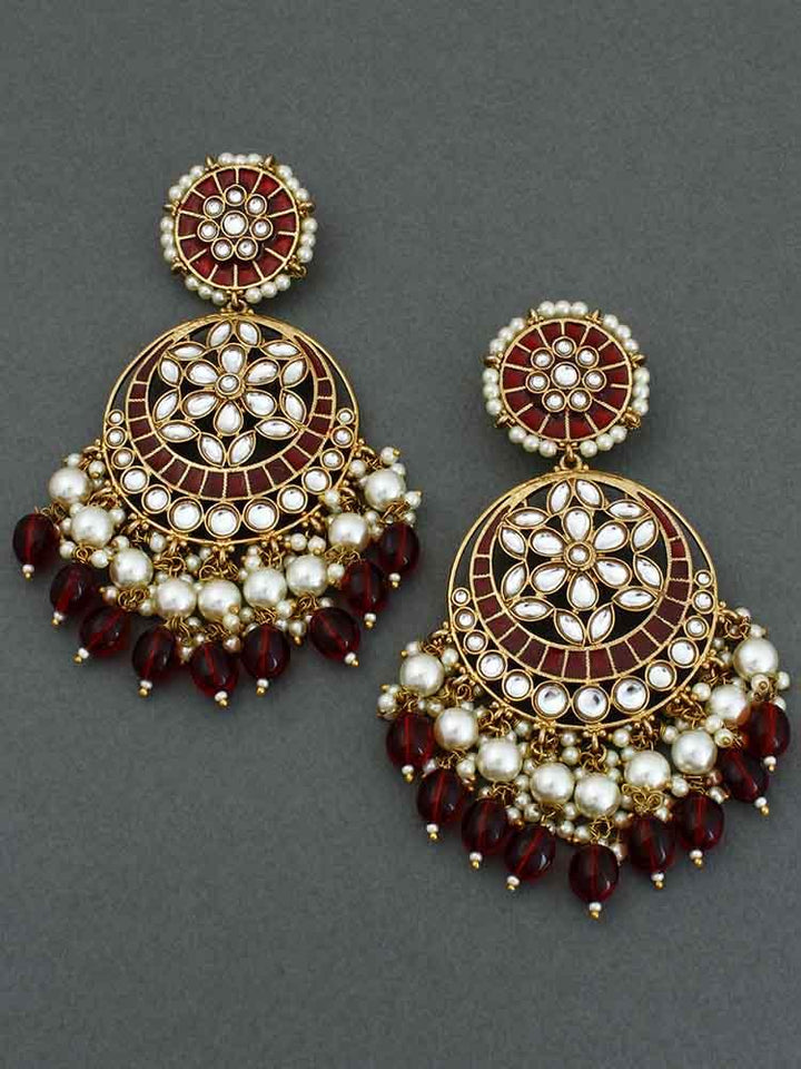 Maroon Deepika Chandbalis - Bling Bag