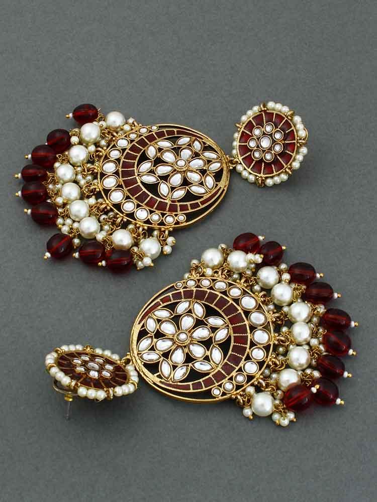 Maroon Deepika Chandbalis - Bling Bag