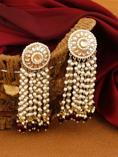 earrings - Bling Bag Maroon Heer Designer Earrings