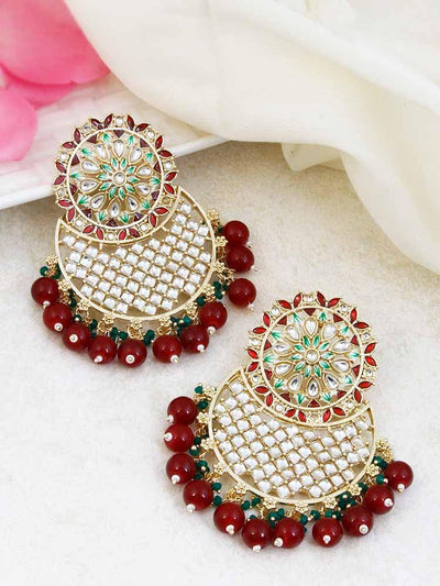 Maroon Juhi Designer Earrings - Bling Bag