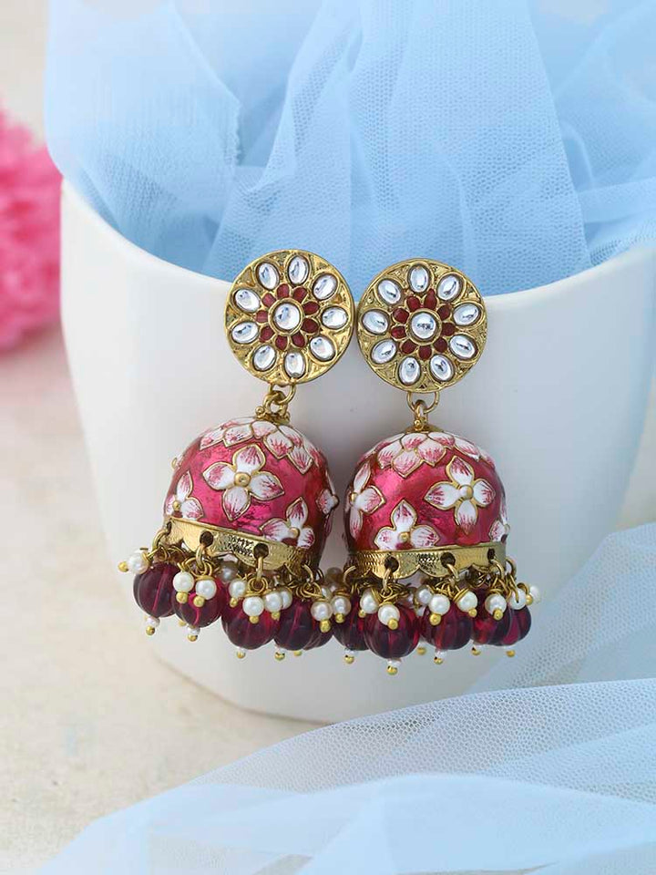 Maroon Kabini Jhumkis
