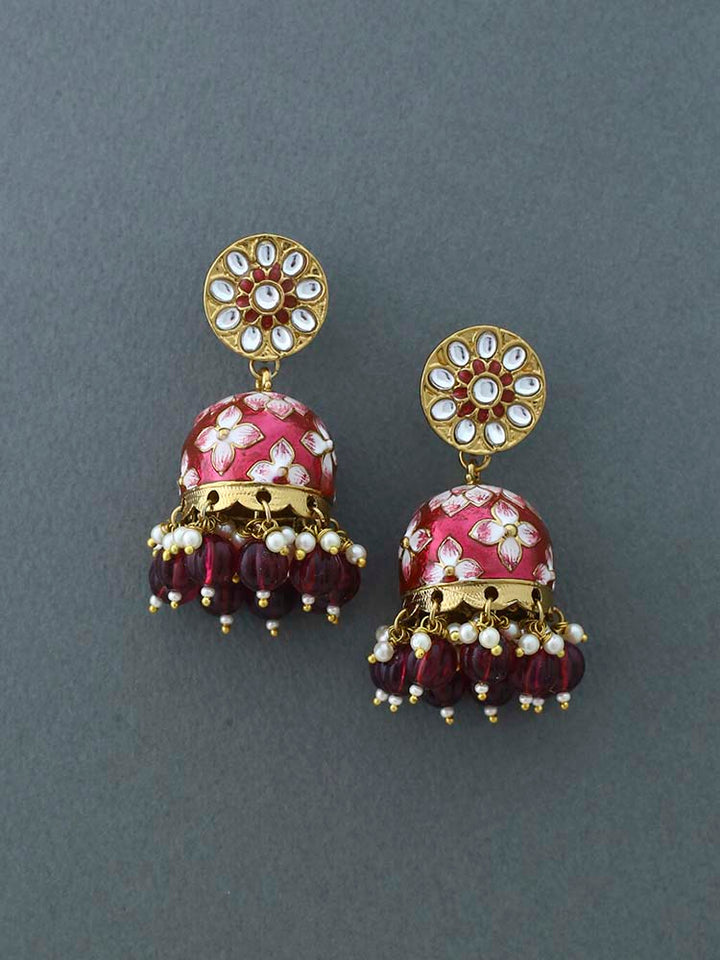 Maroon Kabini Jhumkis