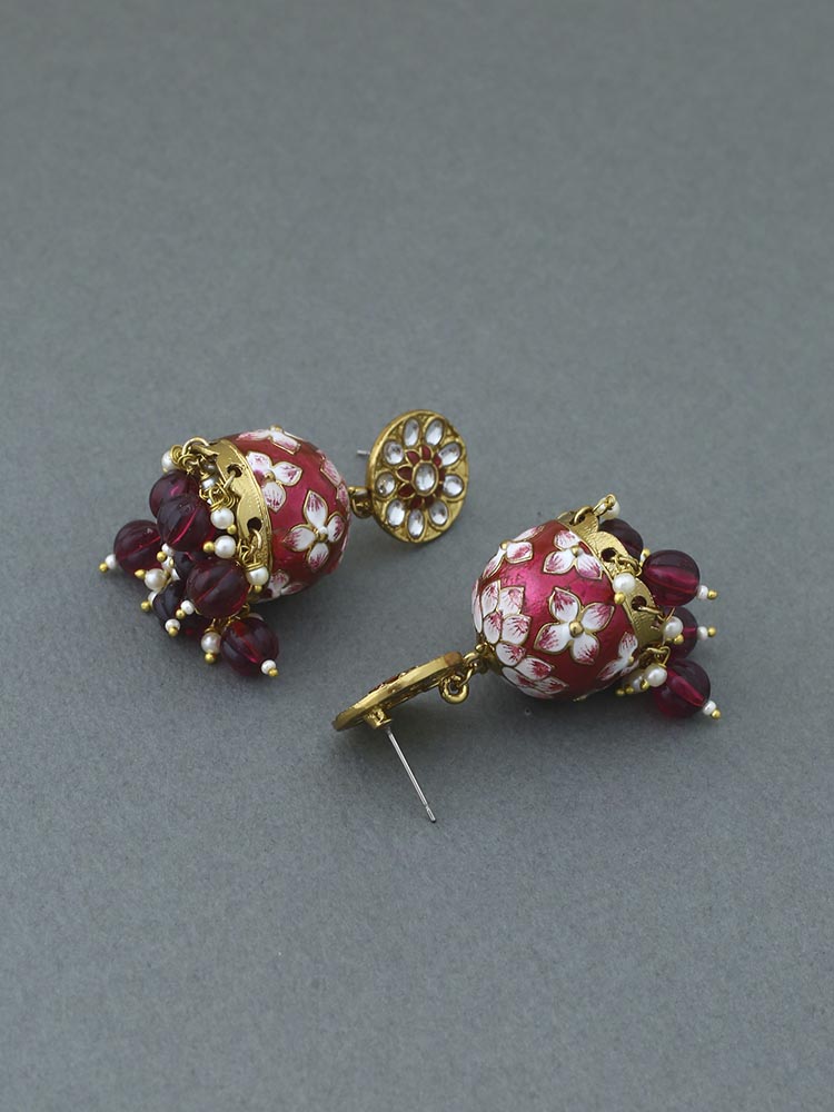 Maroon Kabini Jhumkis