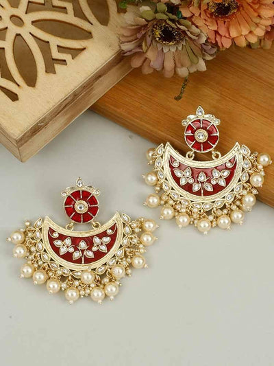 earrings - Bling Bag Maroon Kalpesh Chaandbali Earrings