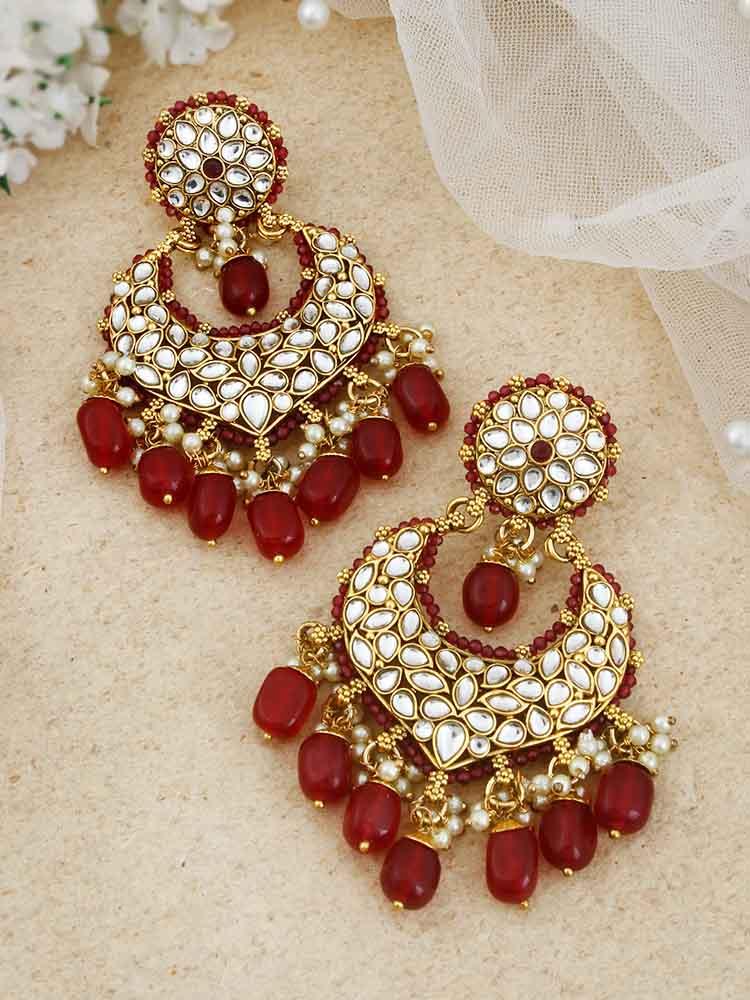 Maroon Karn Chaandbalis - Bling Bag