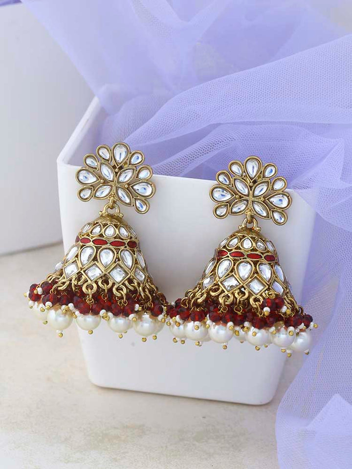 Maroon Koyna Jhumkis