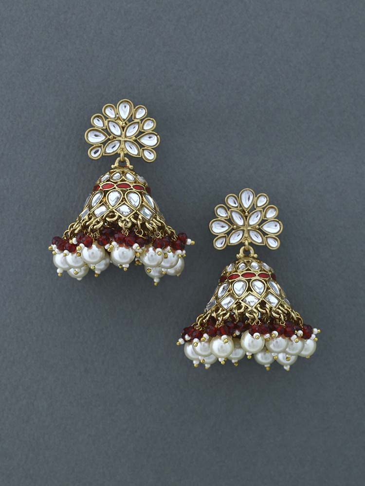 Maroon Koyna Jhumkis
