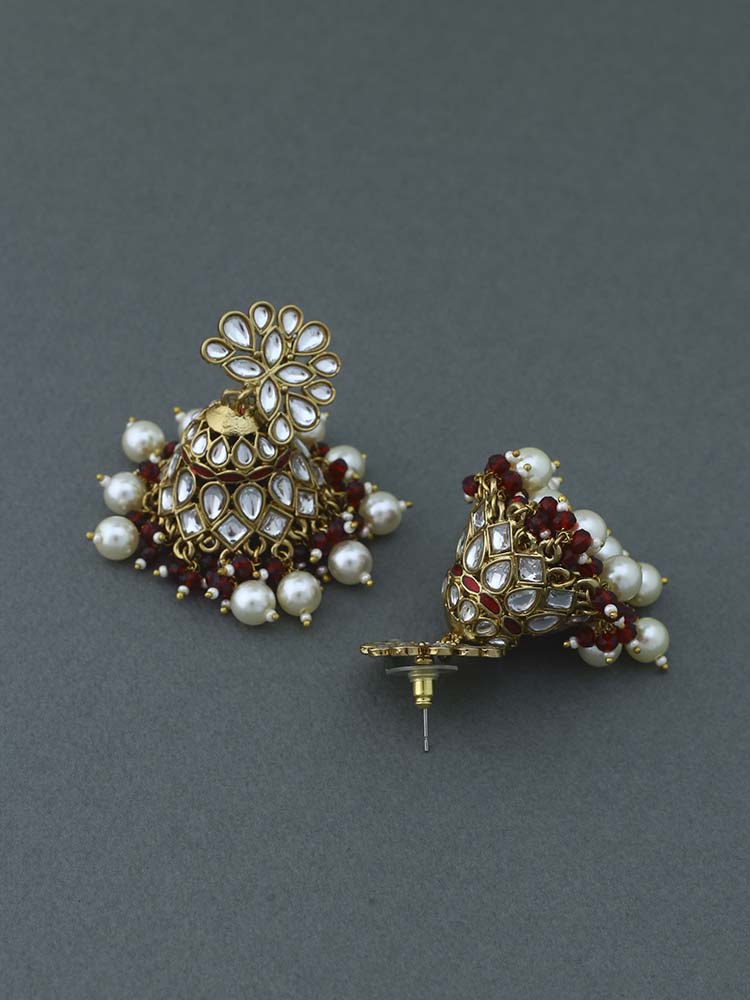 Maroon Koyna Jhumkis