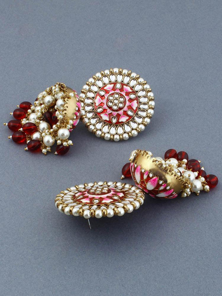 Maroon Kritika Jhumkis - Bling Bag