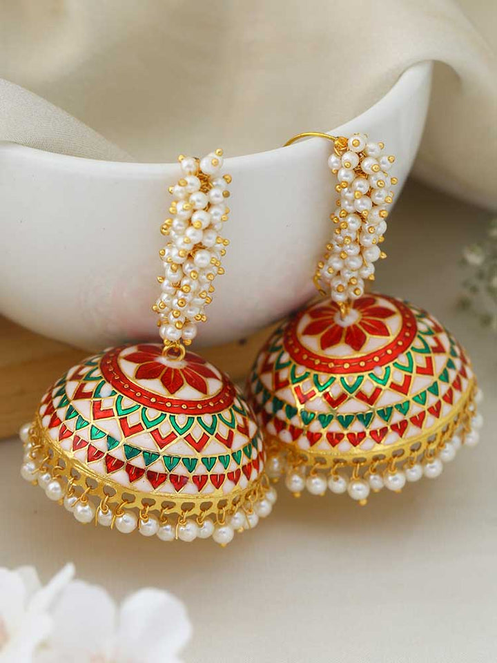 Maroon Laranya Jhumkis