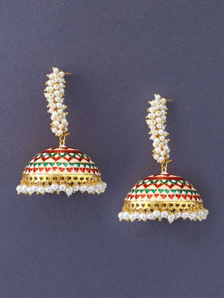 Maroon Laranya Jhumkis