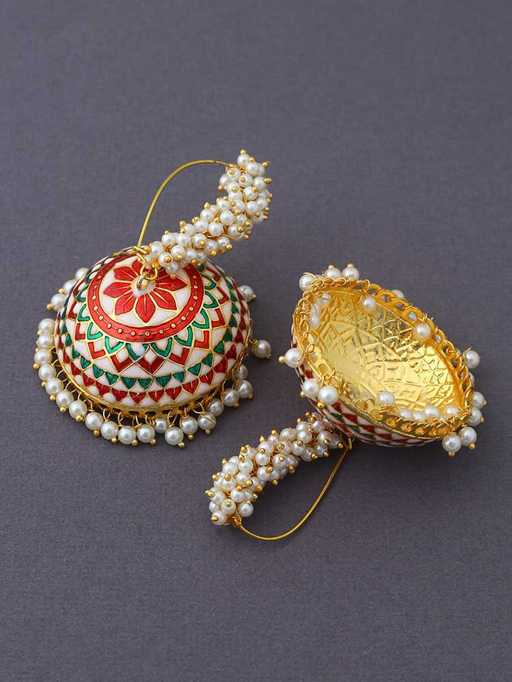 Maroon Laranya Jhumkis
