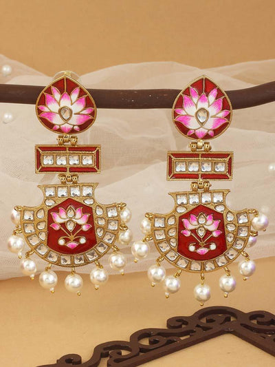 earrings - Bling Bag Maroon Pankaj Designer Earrings