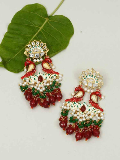 earrings - Bling Bag Maroon Pariniti Dangler Earrings