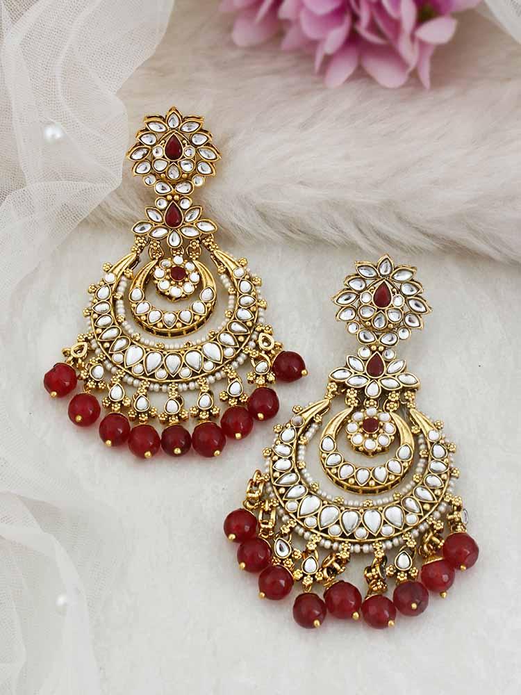 Maroon Sakhi Chaandbalis - Bling Bag