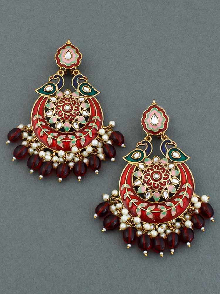 Maroon Sangini Chandbalis - Bling Bag