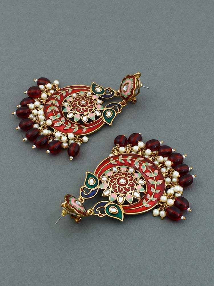 Maroon Sangini Chandbalis - Bling Bag