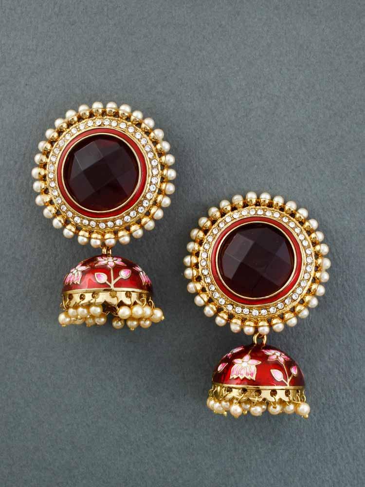 Maroon Virat Jhumkis - Bling Bag