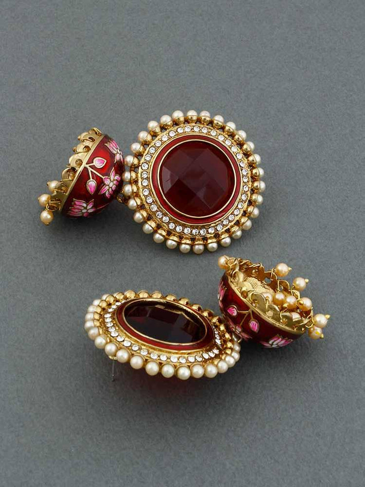 Maroon Virat Jhumkis - Bling Bag