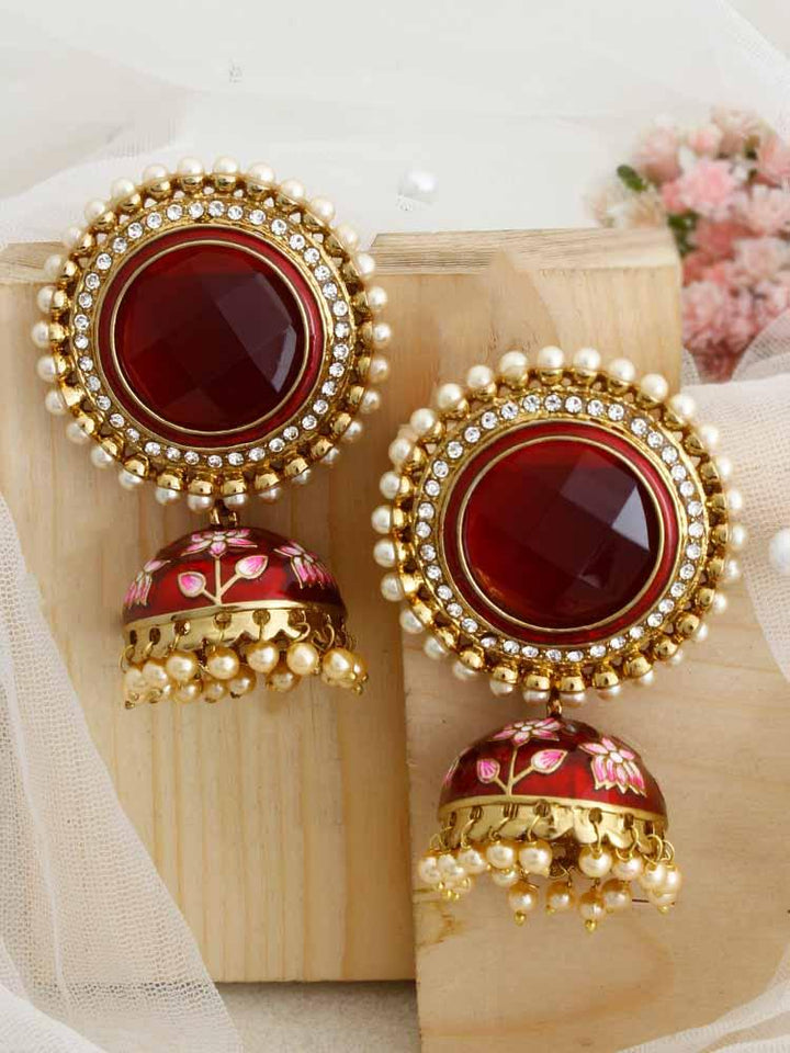 Maroon Virat Jhumkis - Bling Bag