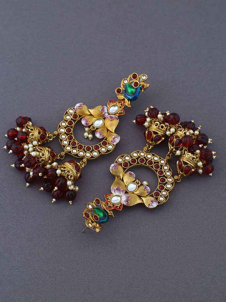 Maroon Vrishank Jhumkis