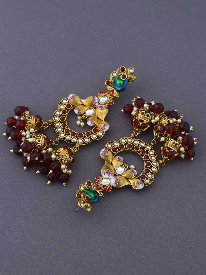 Maroon Vrishank Jhumkis