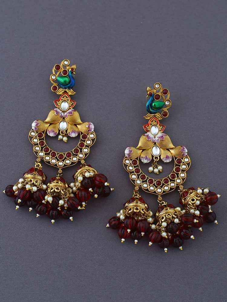 Maroon Vrishank Jhumkis