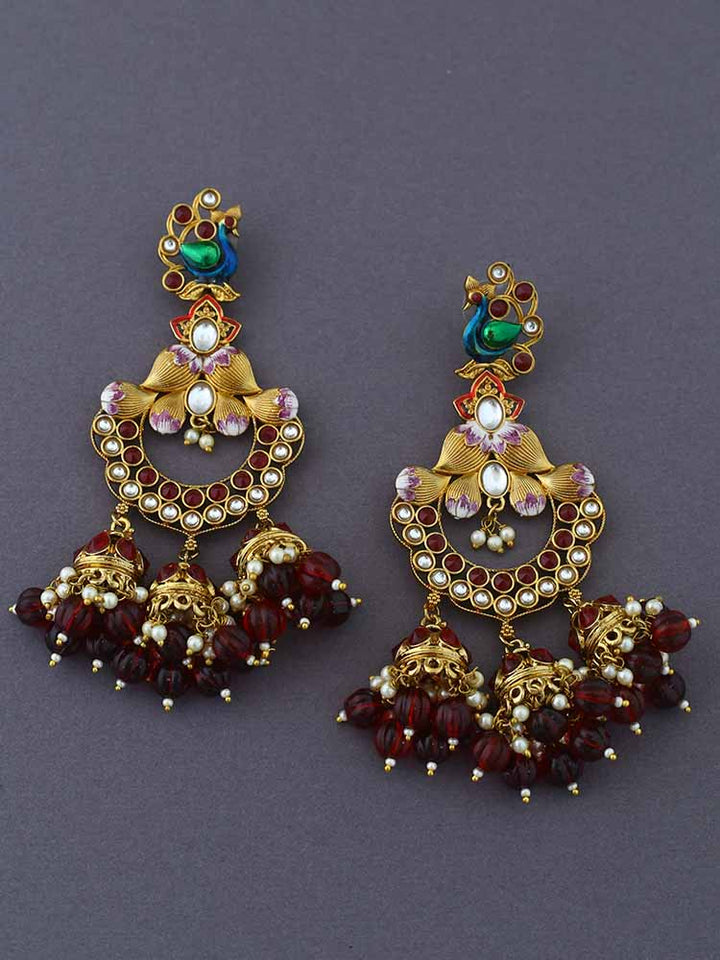 Maroon Vrishank Jhumkis