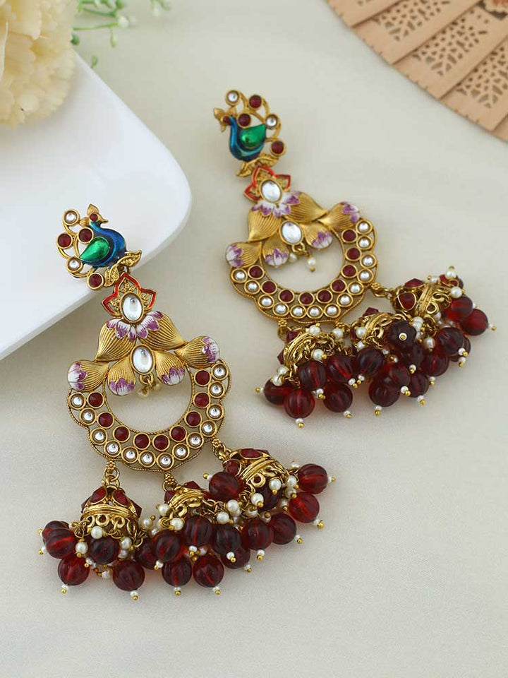 Maroon Vrishank Jhumkis
