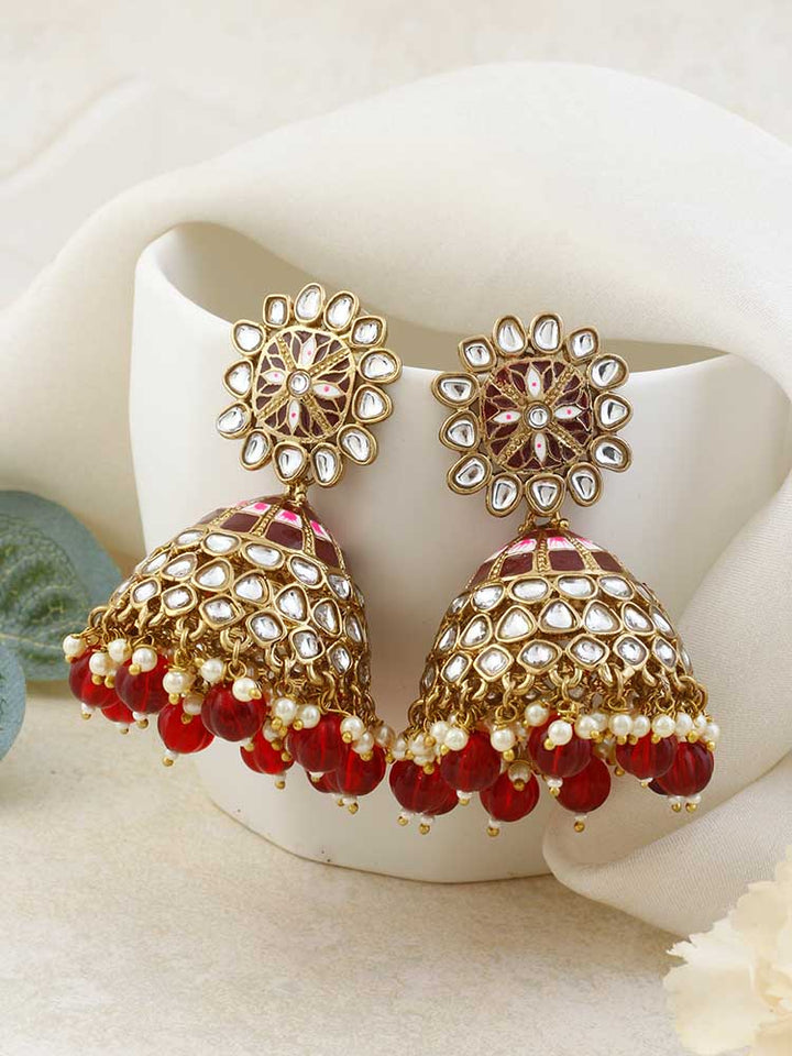 Maroon Yaalini Jhumkis