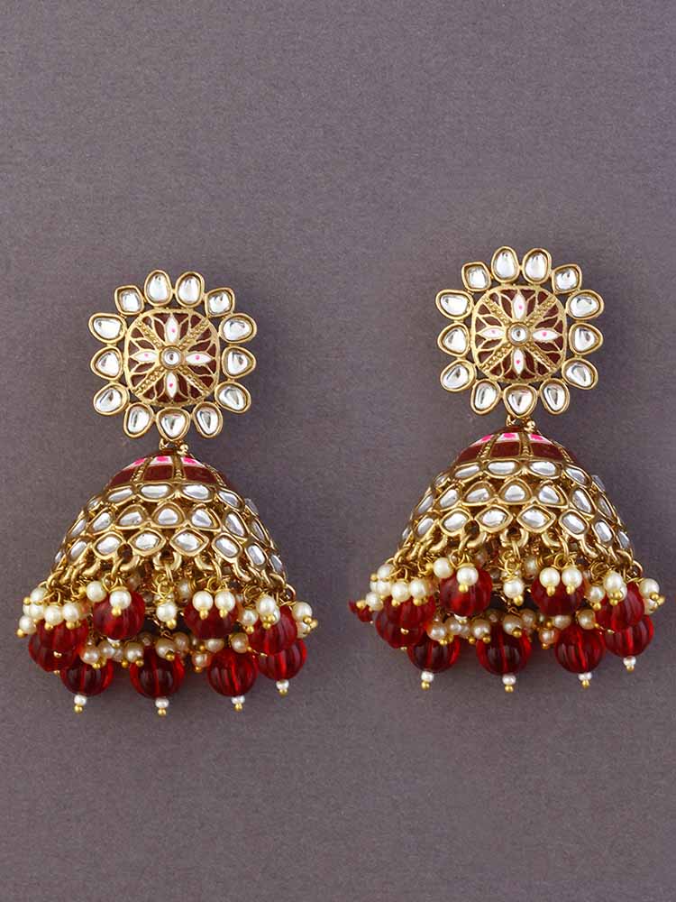 Maroon Yaalini Jhumkis