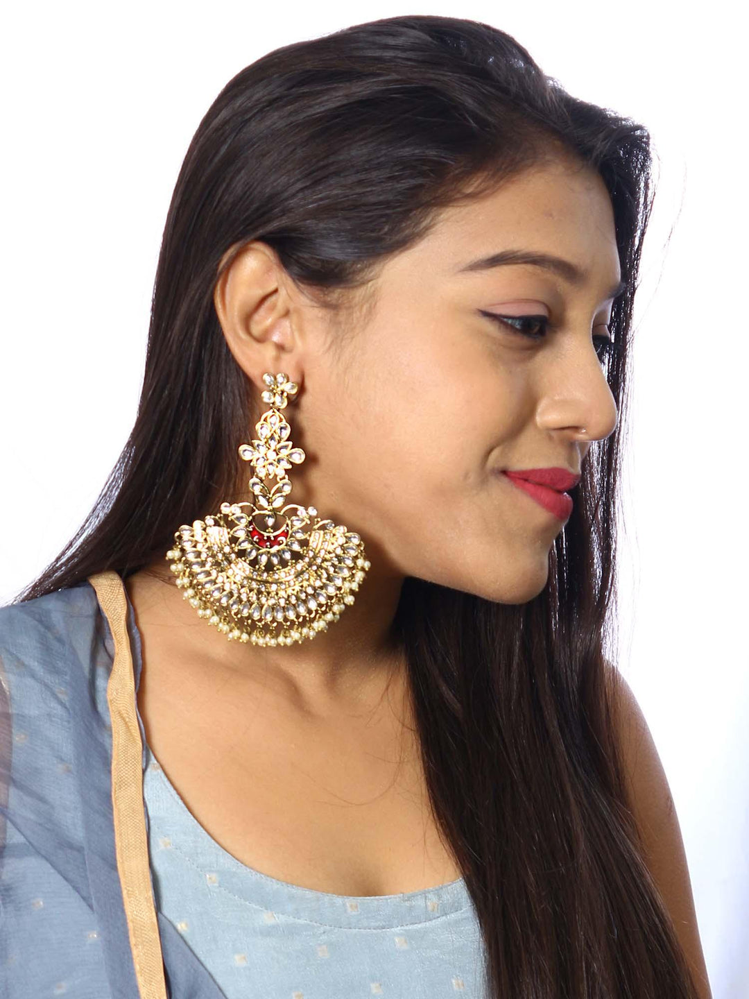 earrings - Bling Bag Maroon Alisa Designer Earrings