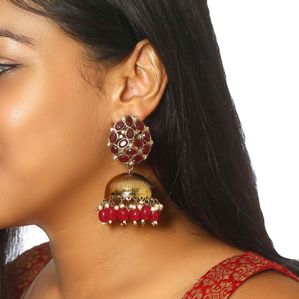 earrings - Bling Bag Ruby Pink Bubble Designer Earrings