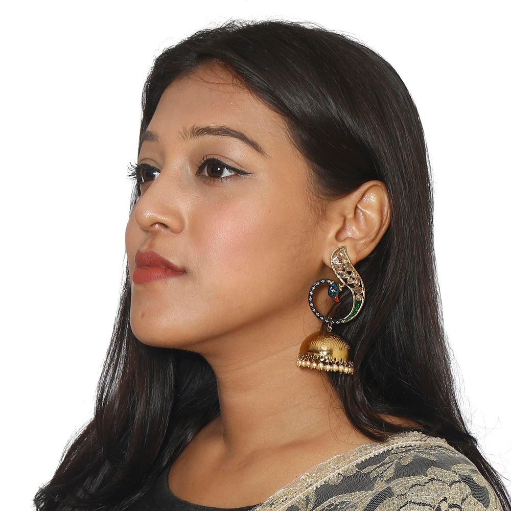 earrings - Bling Bag Mayur Jhumki Earrings