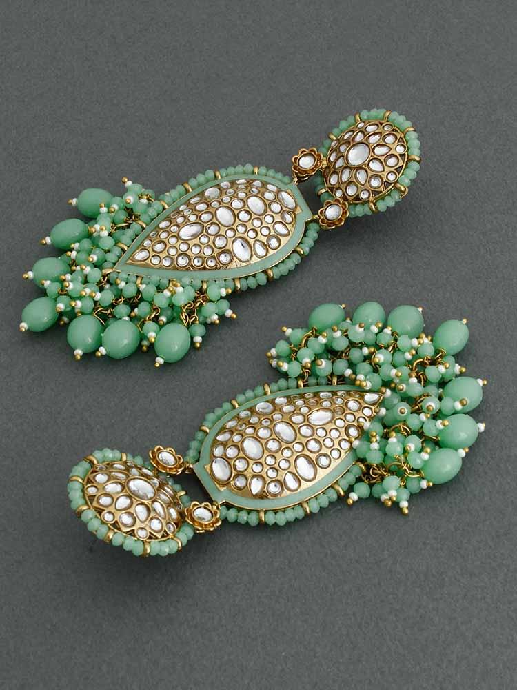 Mint Chaitali Designer Earrings - Bling Bag