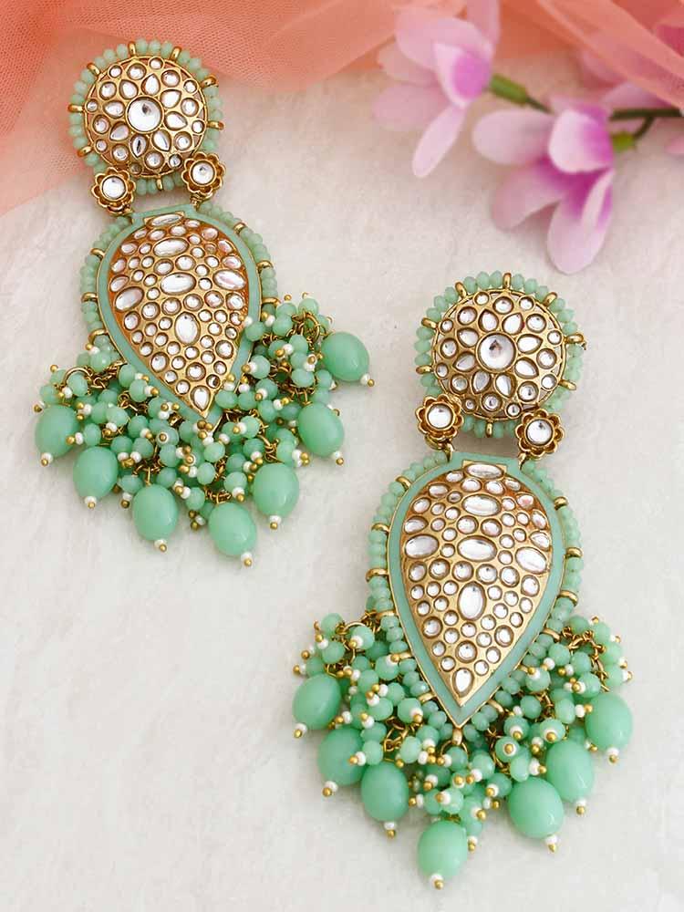 Mint Chaitali Designer Earrings - Bling Bag