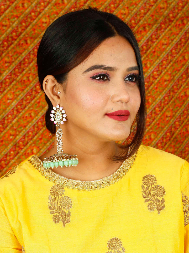 earrings - Bling Bag Mint Jacki Jhumki Earrings