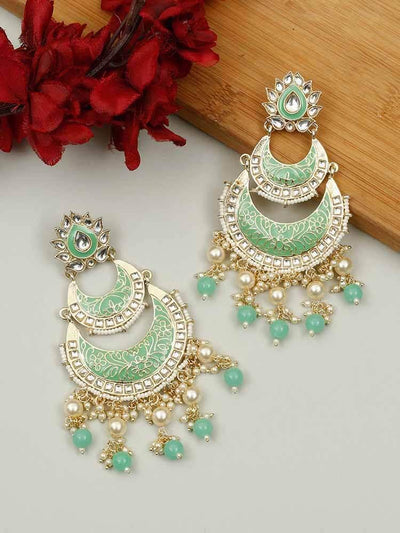 earrings - Bling Bag Mint Khushal Chaandbali Earrings